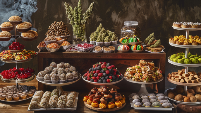 Assortment of cannabis-infused edibles