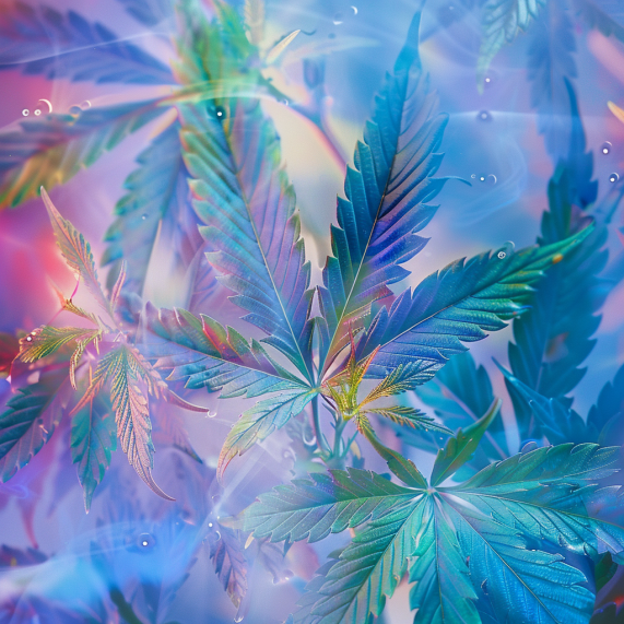 Educational depiction of various cannabis elements in a modern design