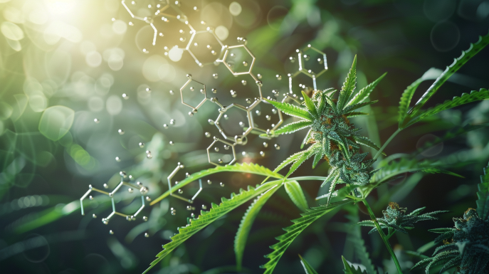 Human endocannabinoid system interacting with THC and CBD